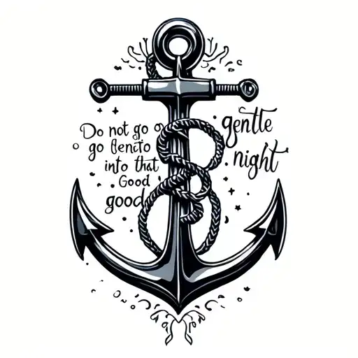 do not go gentle into that good night anchor tattoo design idea