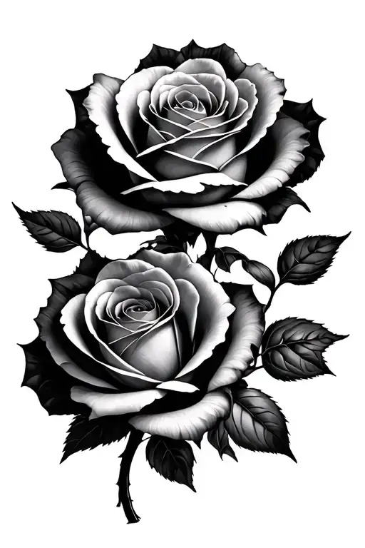 Gemini roses growing tattoo design idea