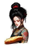 garlic bread tattoo design idea