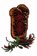 garlic bread tattoo design idea