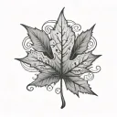 Canada maple leaf with music notes tattoo design idea
