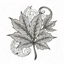 Canada maple leaf with music notes tattoo design idea