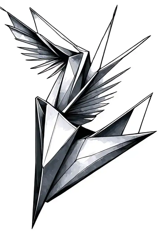 paper crane tattoo design idea