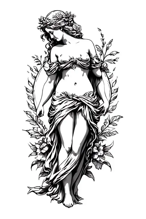 Aphrodite the goddess of love full body tattoo  tattoo design idea