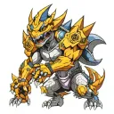 digimon greymon fighting tattoo design idea