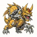 digimon greymon fighting tattoo design idea