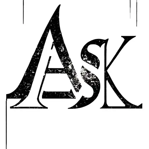 letters A, S, K as one symbol tattoo design idea