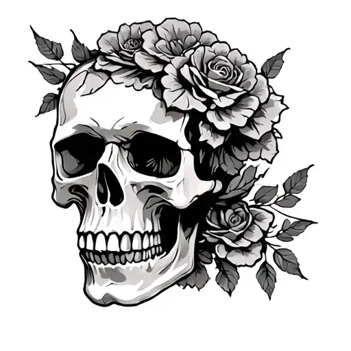 skull keep moving forward tattoo design idea