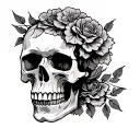 skull keep moving forward tattoo design idea