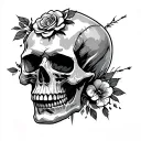 skull keep moving forward tattoo design idea