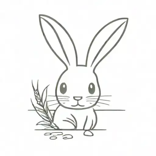 Simple, Spade, Text saying  'Rice Bunny', tattoo design idea