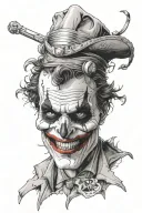 joker skull tattoo design idea