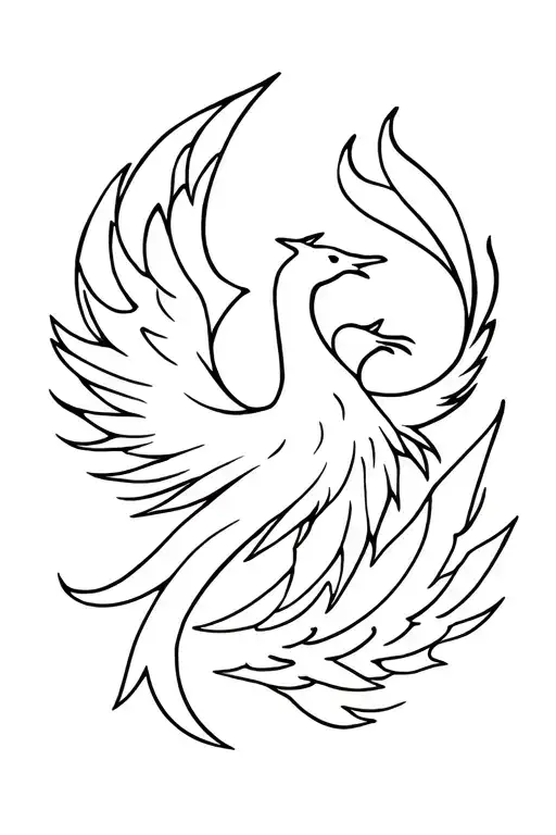 fire Phoenix rising from ashes symbolizing overcoming  tattoo design idea