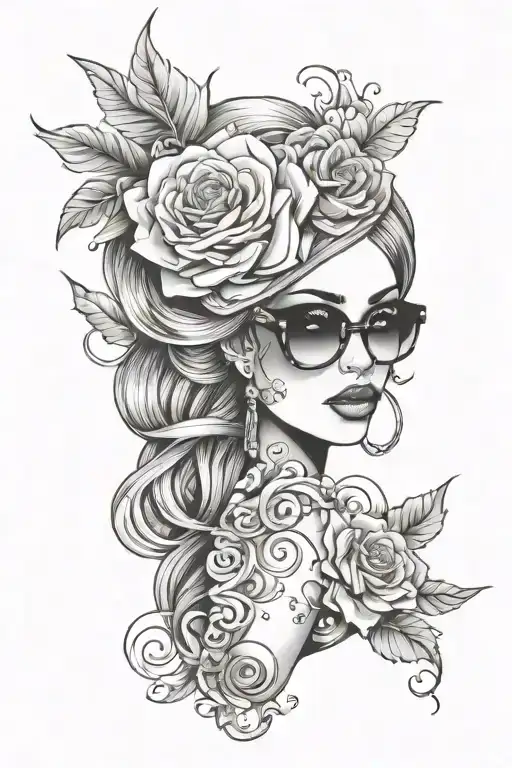 girly fashion tattoo design idea