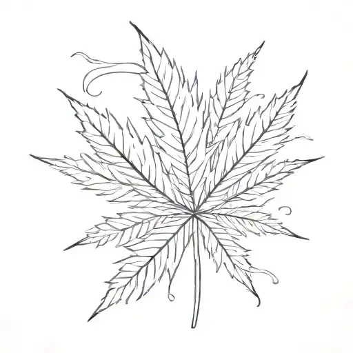 hemp leaf tattoo design idea