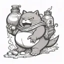 Snorlax with Asterix's magic potion tattoo design idea