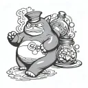 Snorlax with Asterix's magic potion tattoo design idea