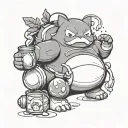 Snorlax with Asterix's magic potion tattoo design idea