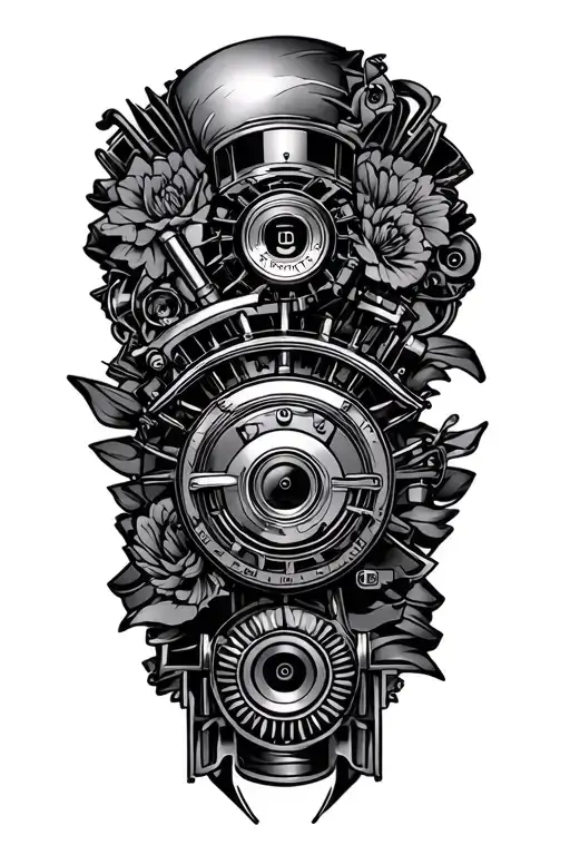1986 with rotary engine surrounded tattoo design idea