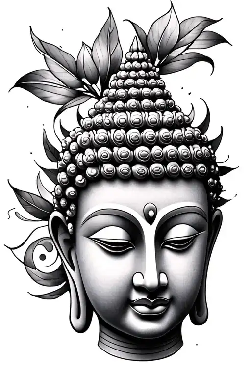 Buddha head tattoo design idea