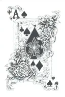 ace of spades cards, poker chips. tattoo design idea