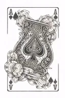 ace of spades cards, poker chips. tattoo design idea