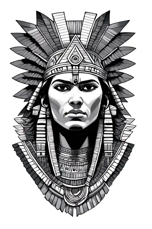 Aztec pyramid tattoo design idea