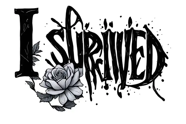 "I survived " dainty tattoo with alot tattoo design idea