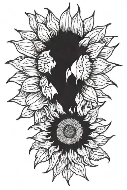 man becoming a sunflower tattoo design idea