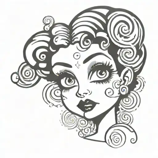 betty boop with three eyes staring tattoo design idea