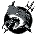 shark and devil trident tattoo design idea
