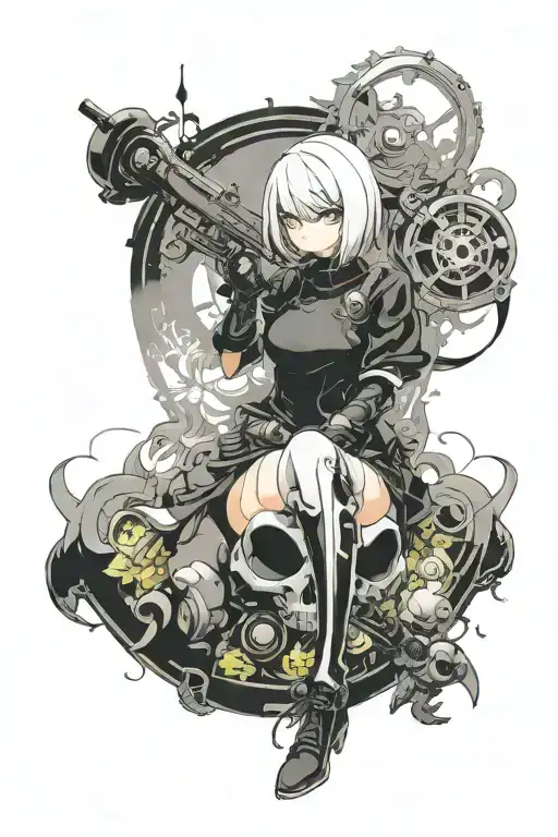2B Nier Automata tattoo design idea