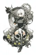 2B Nier Automata tattoo design idea