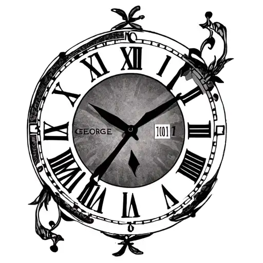 11:11 time and the name george tattoo design idea