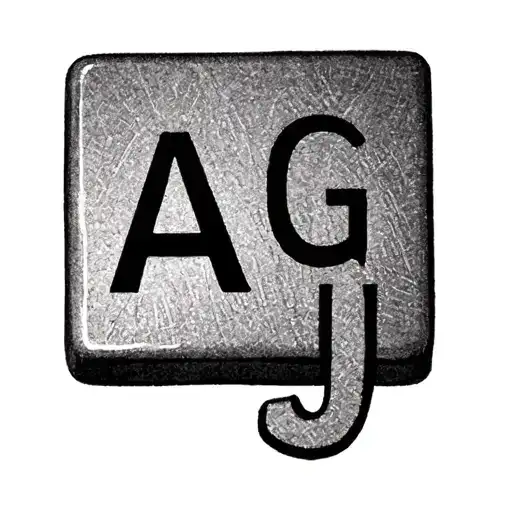three scrabble letter tiles A G J tattoo design idea