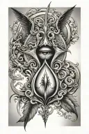 lucifer tear drop tattoo design idea