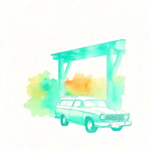 abandoned station wagon hot wheel tattoo design idea