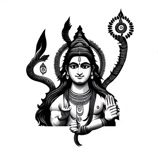 lord Shiva and lord vishnu mahesh symbol tattoo design idea
