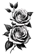 fine line rose wrap tattoo design idea
