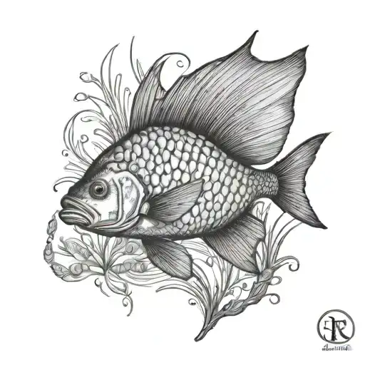 redfish marsh tattoo design idea