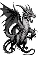 Dragon attacking knights Templar tattoo design idea