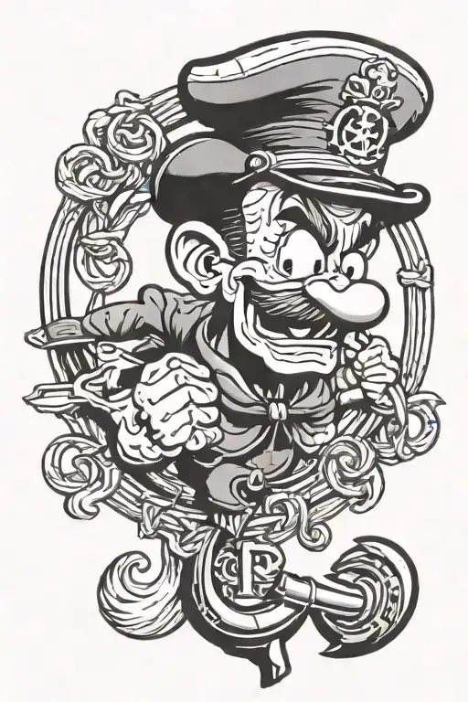 Popeye with navy anchor tattoo tattoo design idea
