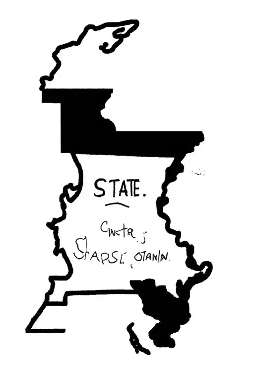 Mississippi state drawing style tattoo design idea