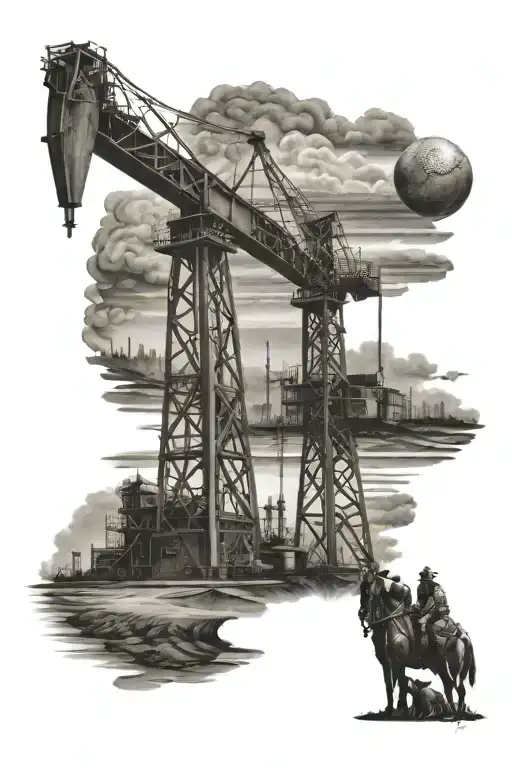 oilfield and family and baseball field tattoo design idea