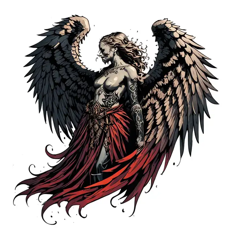 gaurdian angel wing tattoo design idea