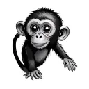 Cute Monkey tattoo design idea