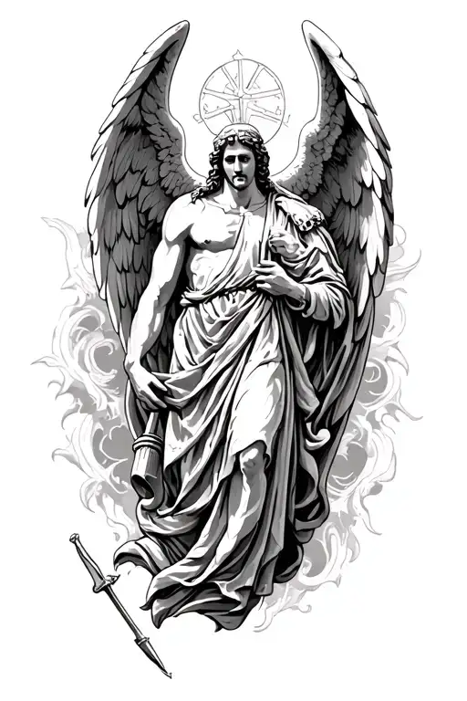 arch angel st micheal becoming one tattoo design idea