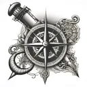 maritime lighthouse compass anchor tattoo design idea