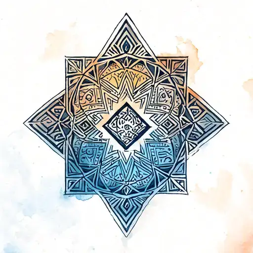 arabic geometry tattoo design idea