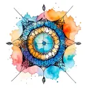 arabic geometry tattoo design idea